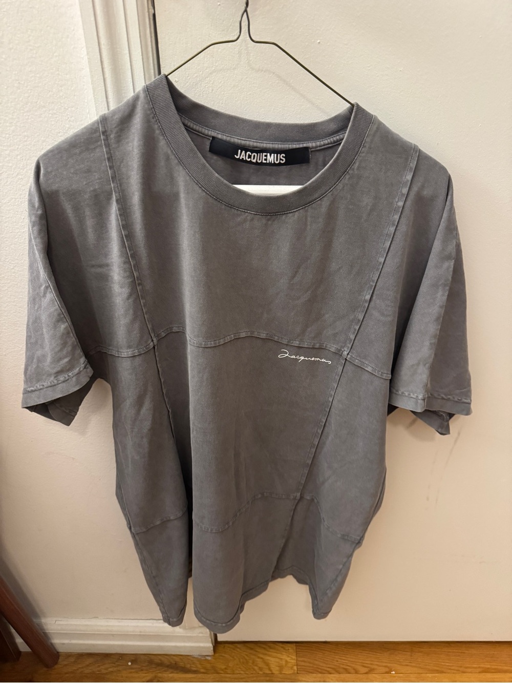 Jacquemus Gray Washed Short-Sleeve Logo Tee